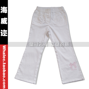 海威迩童装清仓特卖春夏女童中大童弹力梭织小喇叭长裤114144