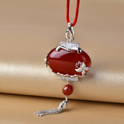 Thai natural red agate pendant ladies 925 sterling silver Butterfly Necklace silver long necklace jewelry new