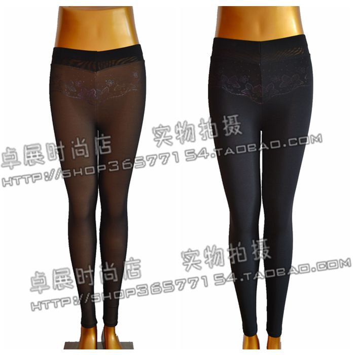 特价美仪春款M131网面杏透肉薄款二层女士打底裤收腹显瘦美腿裤