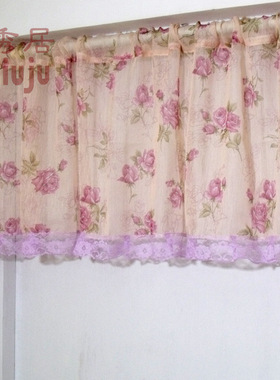 L51精美纱门帘/挂帘/半帘/紫色50*150CM纱帘窗帘