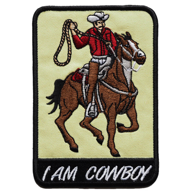 布底刺绣微章贴标套马的汉子战术方形士气章可带图定做专属绣标