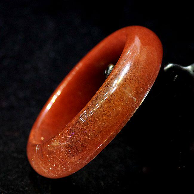 红发晶手镯 天然正品 女 发晶手镯 纯天然 红水晶手镯 珍藏品58
