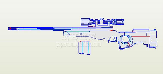 纸艺世家 70006 国际精准AWM马格南狙击枪 AWP阻击枪 3D纸模型DIY