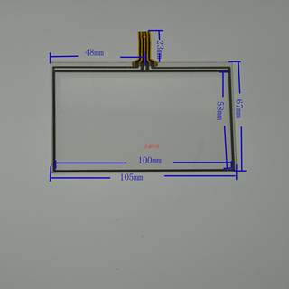 4.3寸四线电阻触摸外屏手写屏 105*67 宽间距焊接排线