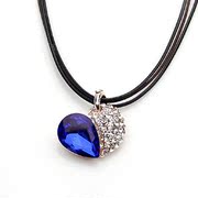 Smiling post heart Crystal jewelry rhinestone pendant necklace collar accessory pendant women pendant jewelry