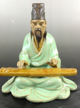 客厅人物新中式摆件弹琴