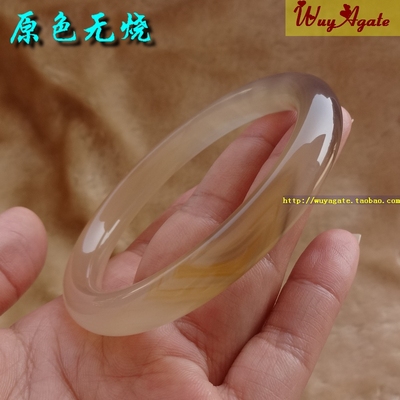 无烧天然圆条玛瑙手镯女款民族风