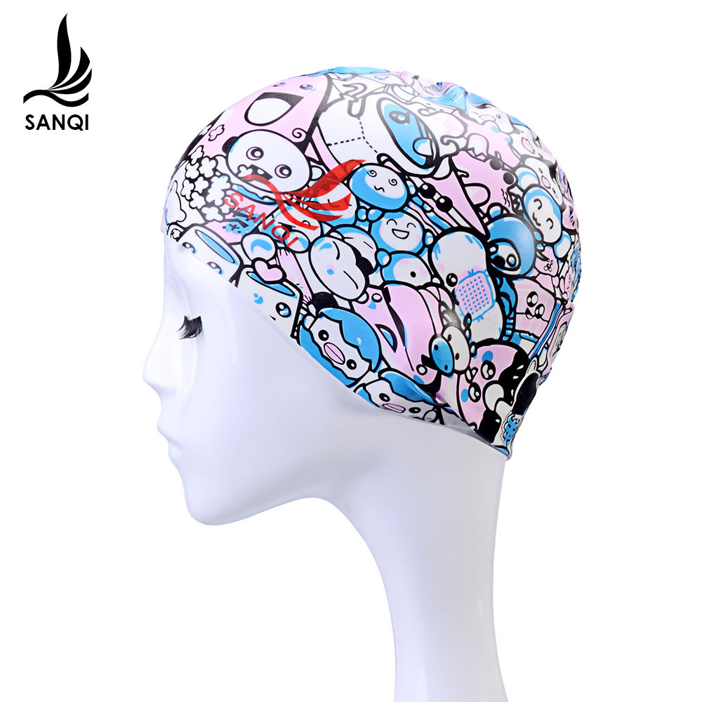 保护头顶不受凉 硅胶花色泳帽 野泳需备2026游泳池专用亮眼更安全