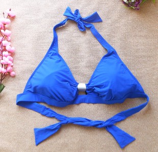 W1228 欧美原单 蓝色大尺码性感比基尼上衣 内附垫子 95D 100B~C