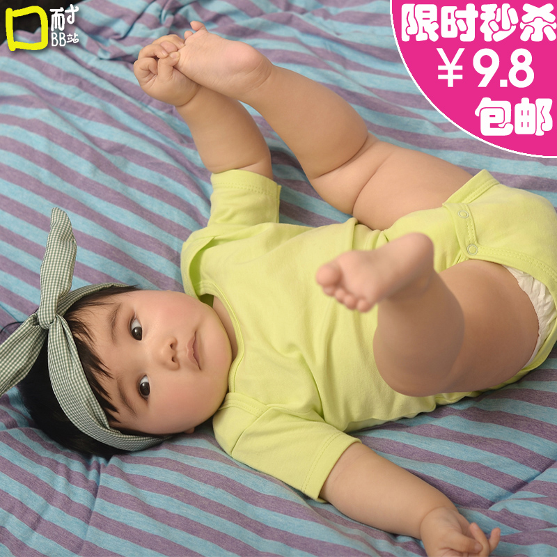新款新疆棉婴儿三角哈衣新生儿爬服夏季宝宝连身衣连体衣夏装衣服