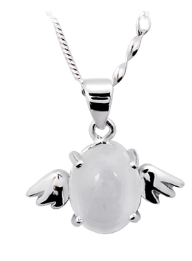 天使卡哇伊风纯银宝石项链