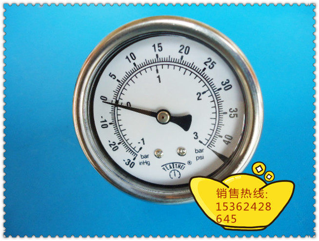 60MM轴向－1BAR~3BAR真空负压表，真空压力表，正负压力表