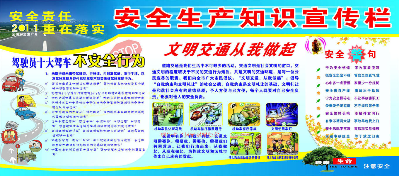 668海报印制展板素材445安全生产知识宣传栏驾驶员行为交通