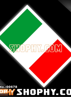 汽车踏板车贴纸3M反光贴00678意大利国旗