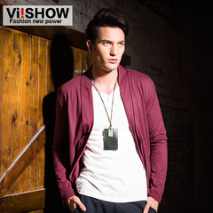 Viishow2015 new spring Cardigan jacket City boy simple comfort long sleeve t-shirt Western wind t-shirt