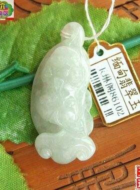 86102玉琳阁 实物拍图 缅甸天然翡翠A货貔貅如吊坠