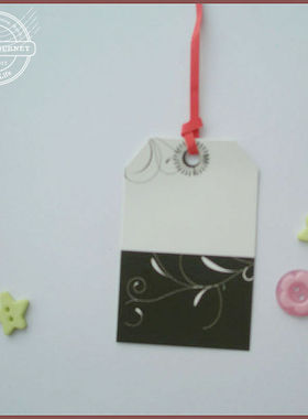 JUYA 特价黑白色小吊卡40张书签礼物吊卡40张提示卡不含红色吊绳