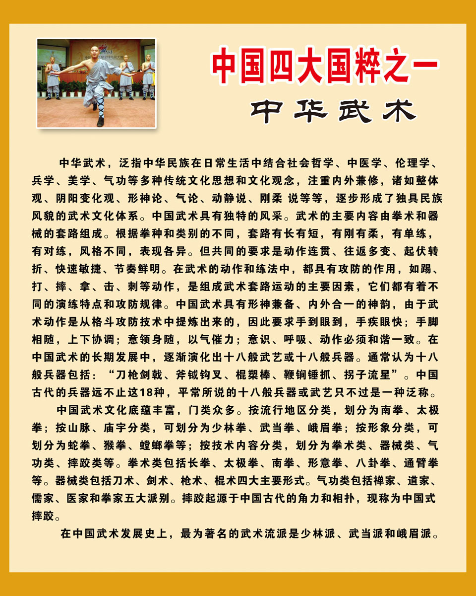614海报印制海报展板素材32中国四大国粹之一中华武术