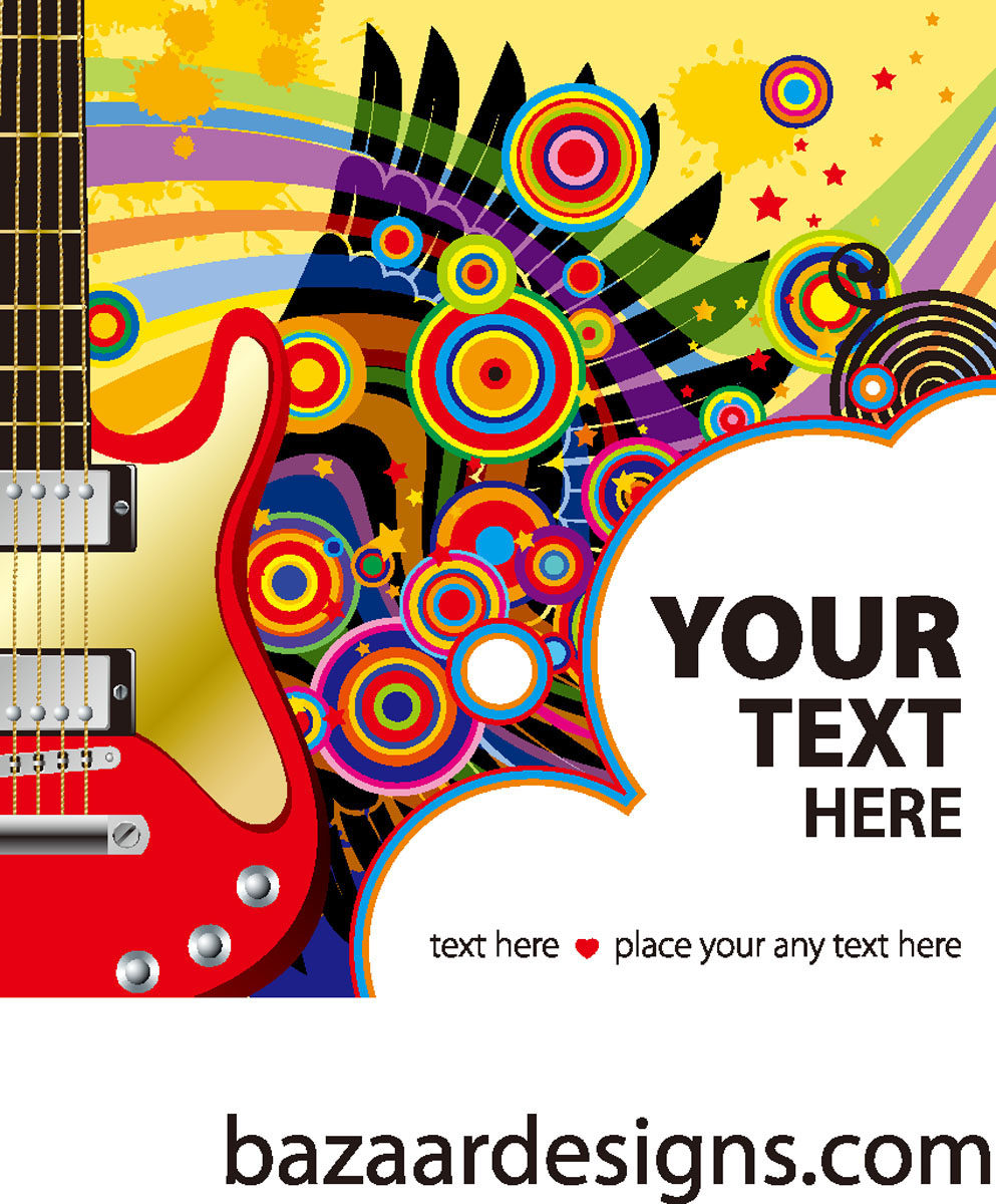 537海报印制海报展板素材451吉他音乐宣传图片贴纸 个性定制