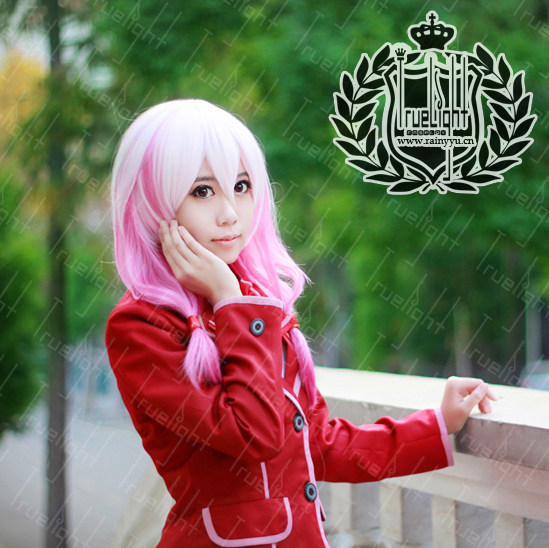 超原版白夜之城罪恶王冠楪祈cosplay假发粉白色渐变高温丝现货