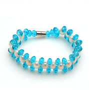 Smiling Korea beautiful crystal rhinestone pearl bracelet hand chain Korean jewelry women 355462