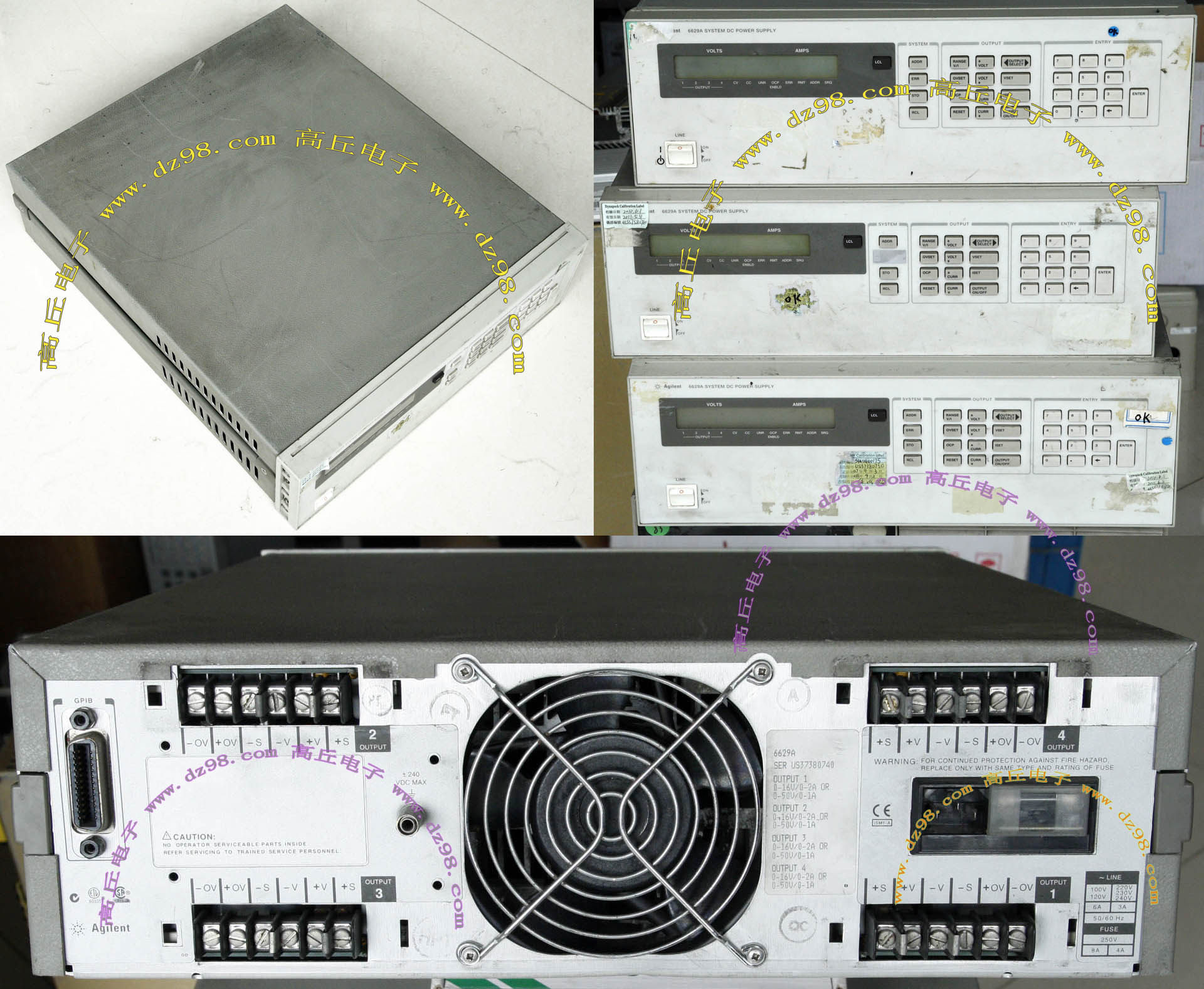 美国HP惠普Agilent安捷伦 6629A 0-50V 1-2A 4路数控直流可调电源