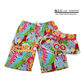 Mùa hè nam năm điểm quần bãi biển in quần short nam và nữ giản dị cotton polyester quần nhanh lướt sóng quần bơi 	ao quần đi biển	