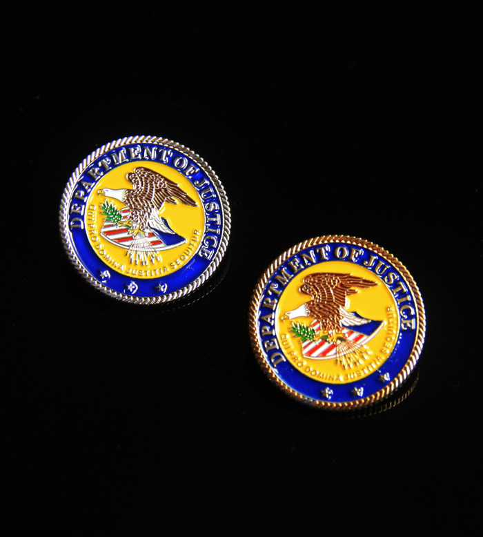 美国司法部徽章 纯铜徽章西服徽章