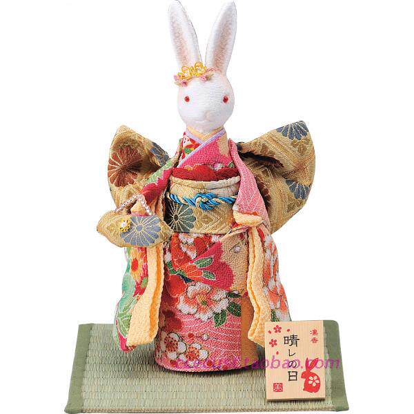 现货日本进口手工制和风和服兔子八音盒音乐盒摆件生日结婚礼物