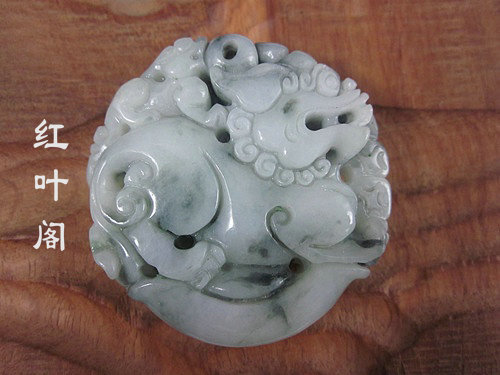 翡翠A货立体精雕貔貅玉吊坠 大气阳刚男性饰品