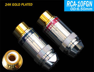 雅宝YARBO德国雅堡 RCA-10FGN 高纯铜 24K镀金 莲花母 RCA母头
