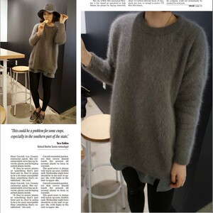 k337韩国女装代简约毛绒绒保暖长毛貂绒秋冬女毛衣外套现货