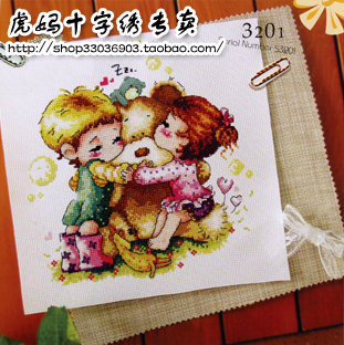 DMC十字绣卡通ZP330我们的小熊 中格cross stitch