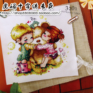 DMC十字绣卡通ZP330我们的小熊 中格cross stitch