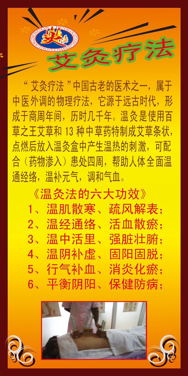 657海报印制展板素材13中医文化艾灸疗法宣传