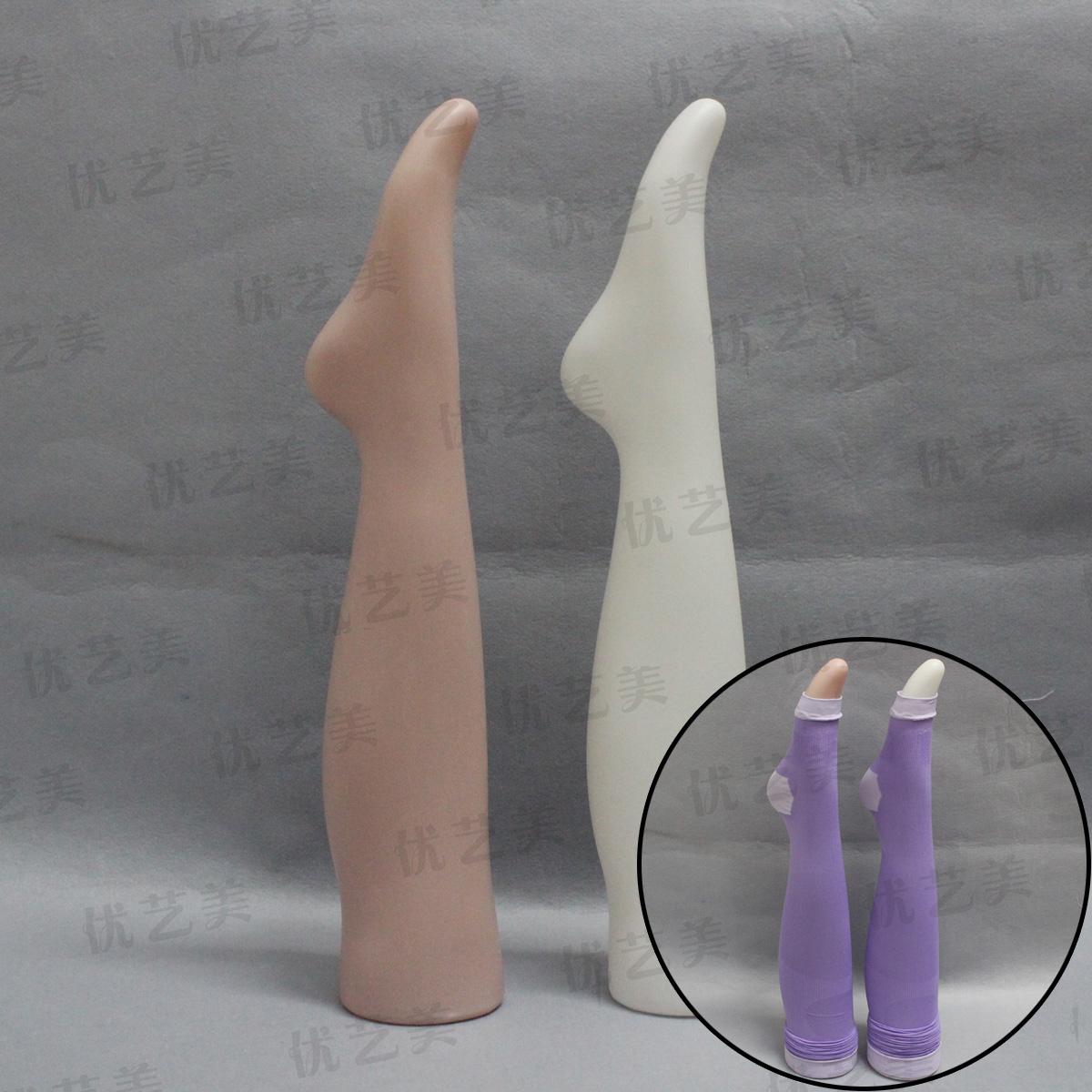 优艺美中腿道具 女中长腿模特半截腿模袜子模特 中筒袜倒立小腿模