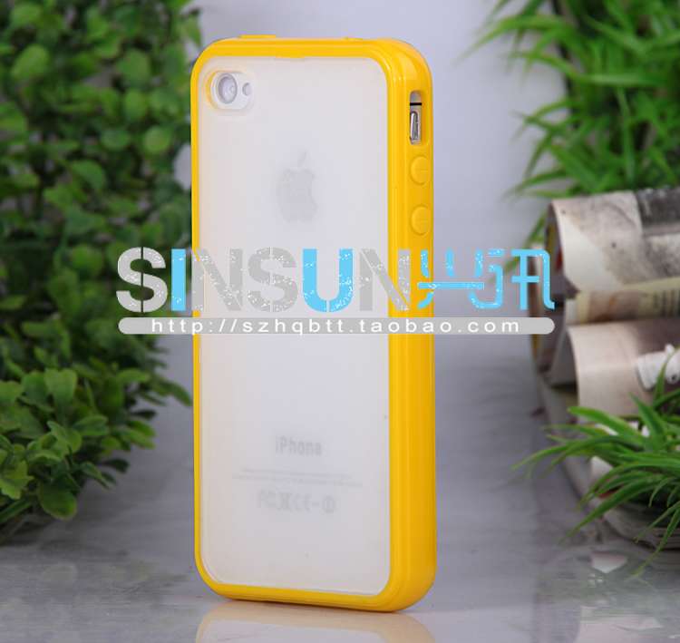 Æ»¹ûiphone4͸Ã÷ĥɰ±³¿Ç ÌǹûÉ«tpu±ß¿ò 4SÊÖ»ú¿Ç ±£»¤¿Ç °üÓÊ