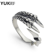 YUKI jewelry man ring silver ring 925 Silver ring vintage couple female Dragon claw Thai silver pinky ring in Europe and America