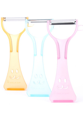 日本进口 ECHO不锈钢蔬菜水果土豆削皮器厨房刨子去皮刀笑脸