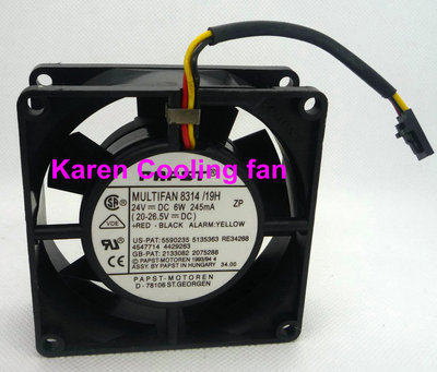 原装 PAPST MULTIFAN 8314/19H DC24V 0.25A 6W 8032 8cm风扇