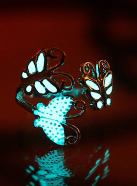 复古夜光蝴蝶戒指手作代购