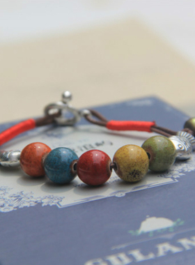 配饰复古波西米亚风串珠苗银手链