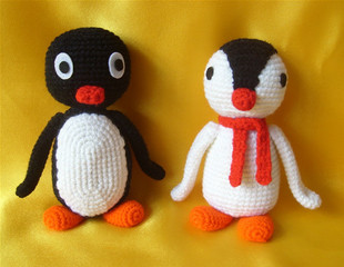 钩针玩偶*企鹅兄妹pingu pinga*情人节圣诞生日特别礼物 38元/个
