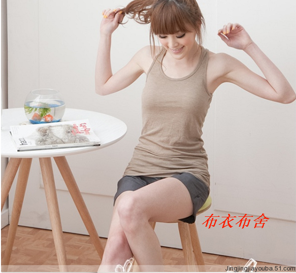 新款女士纯棉加肥加大码工字吊带挂脖背心休闲居家背心量身定做