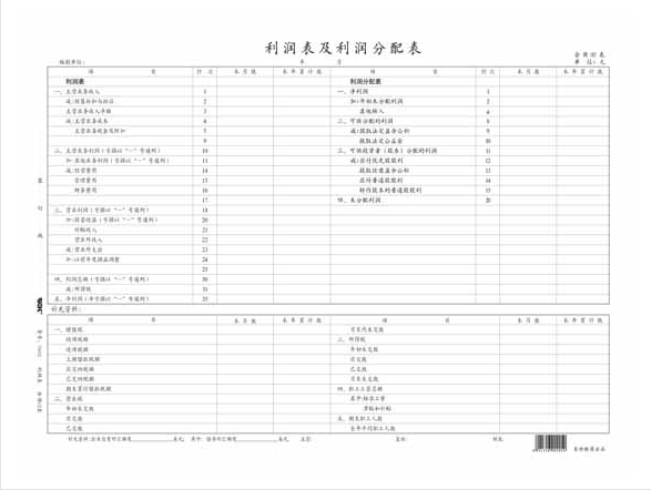 100%正品莱特7602利润表及利润分配表 8开 45页/本 利润分配表