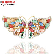 Smiling Korean bow rhinestone Pearl hairpin clip headgear top new Korea horizontal clamp clip hair accessories