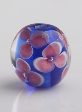 水晶花珠  精品琉璃珠  日式琉璃珠  三瓣花珠  14mm花珠