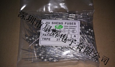 1A/250V F1AL250V 3.6*10MM T1AL250V 带引线陶瓷保险管 200个/包