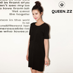 QUEENZZ 2014 spring new ruffled short sleeve dress LYQ522#