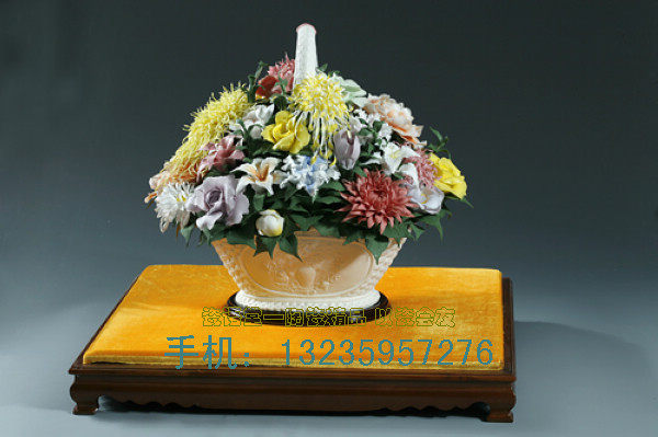 瓷语堂/德化陶瓷雕刻瓷雕瓷器礼品飞天艺瓷手工瓷花百花争艳